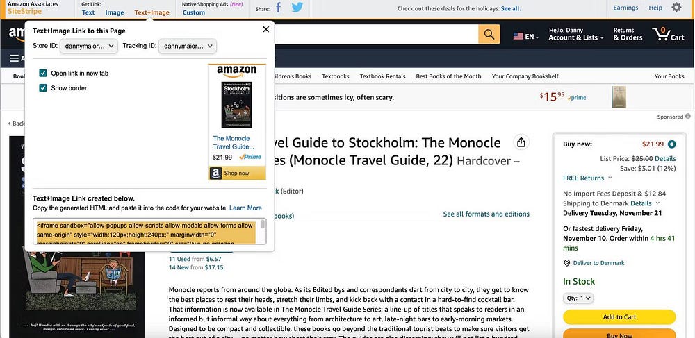 مشاركة روابط الإحالة على Amazon Associates